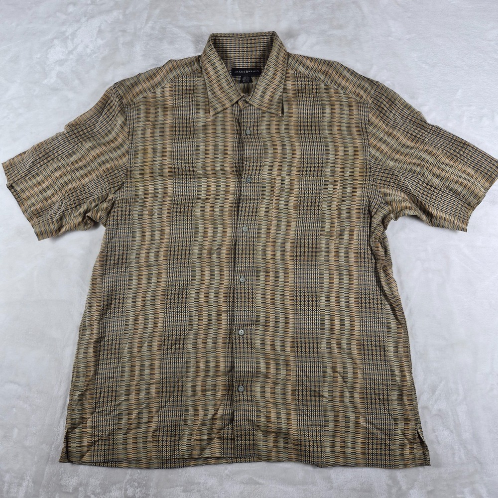 Vintage Jhane Barnes Button Down Shirt Men's XL Short Sleeve Abstract Pattern